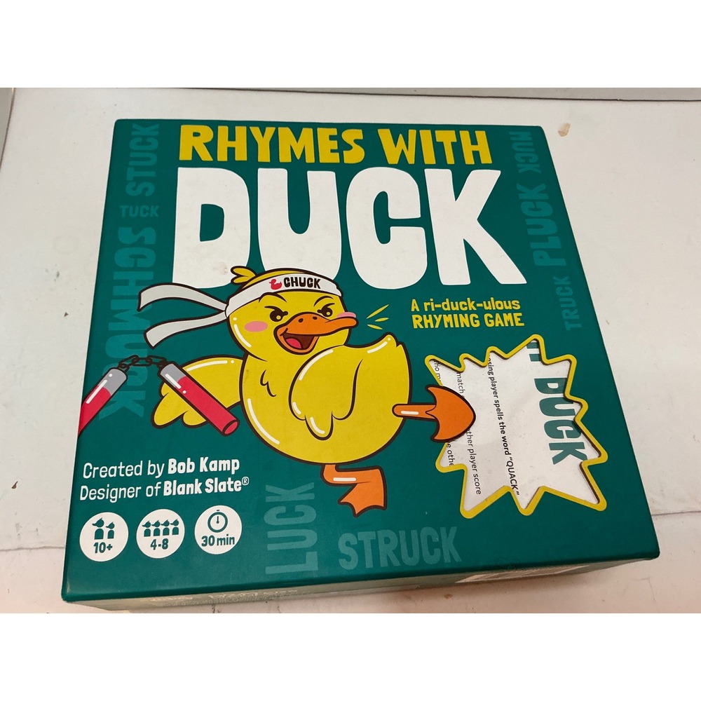 Rhymes With Duck Board Game Bob Kamp Party Rhyming Game 4-8 Players Ages 10+